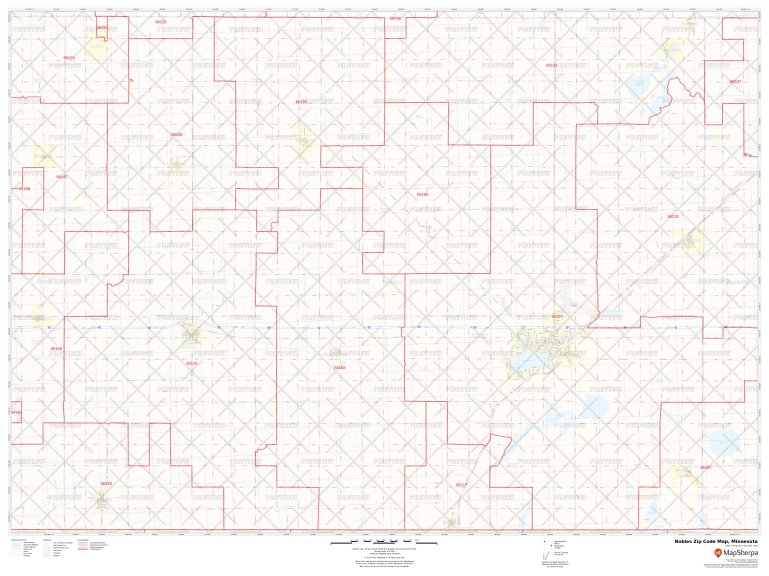 Nobles Zip Code Map, Minnesota Nobles County Zip Codes
