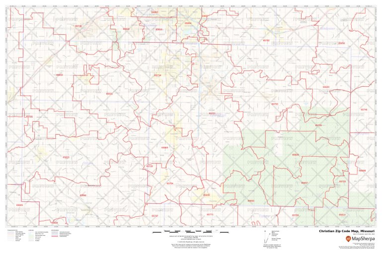 Christian Zip Code Map, Missouri Christian County Zip Codes