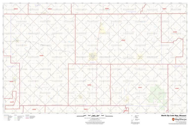 Worth Zip Code Map, Missouri Worth County Zip Codes