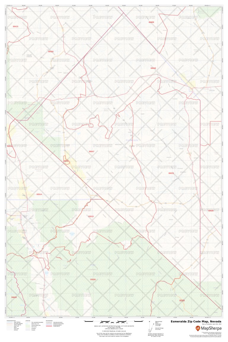 Esmeralda Zip Code Map, Nevada Esmeralda County Zip Codes