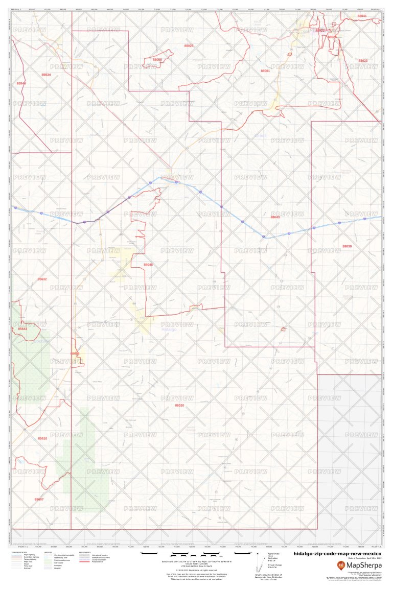 Hidalgo Zip Code Map, New Mexico Hidalgo County Zip Codes
