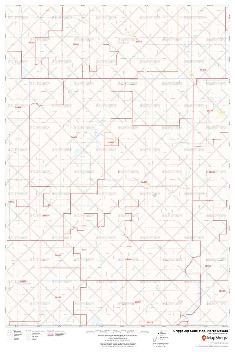 Griggs Zip Code Map, North Dakota Griggs County Zip Codes