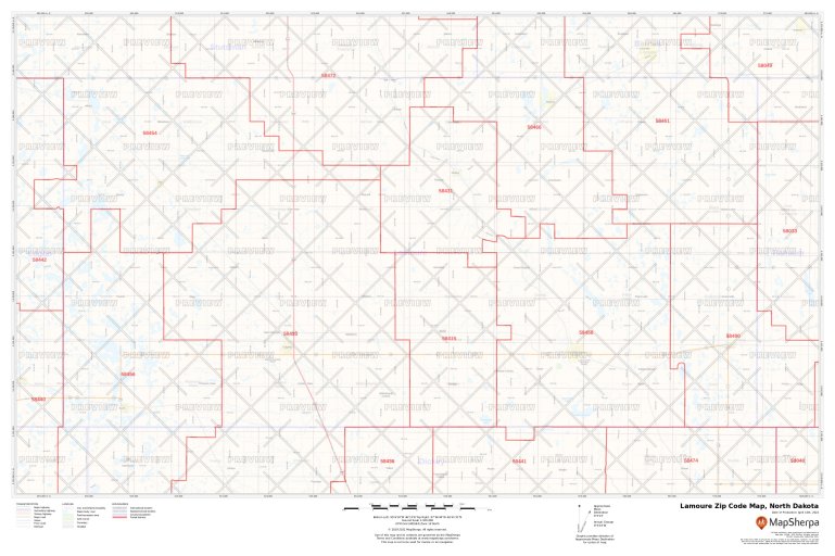 Lamoure Zip Code Map, North Dakota Lamoure County Zip Codes