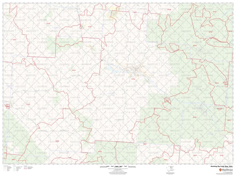 Hocking Zip Code Map, Ohio Hocking County Zip Codes