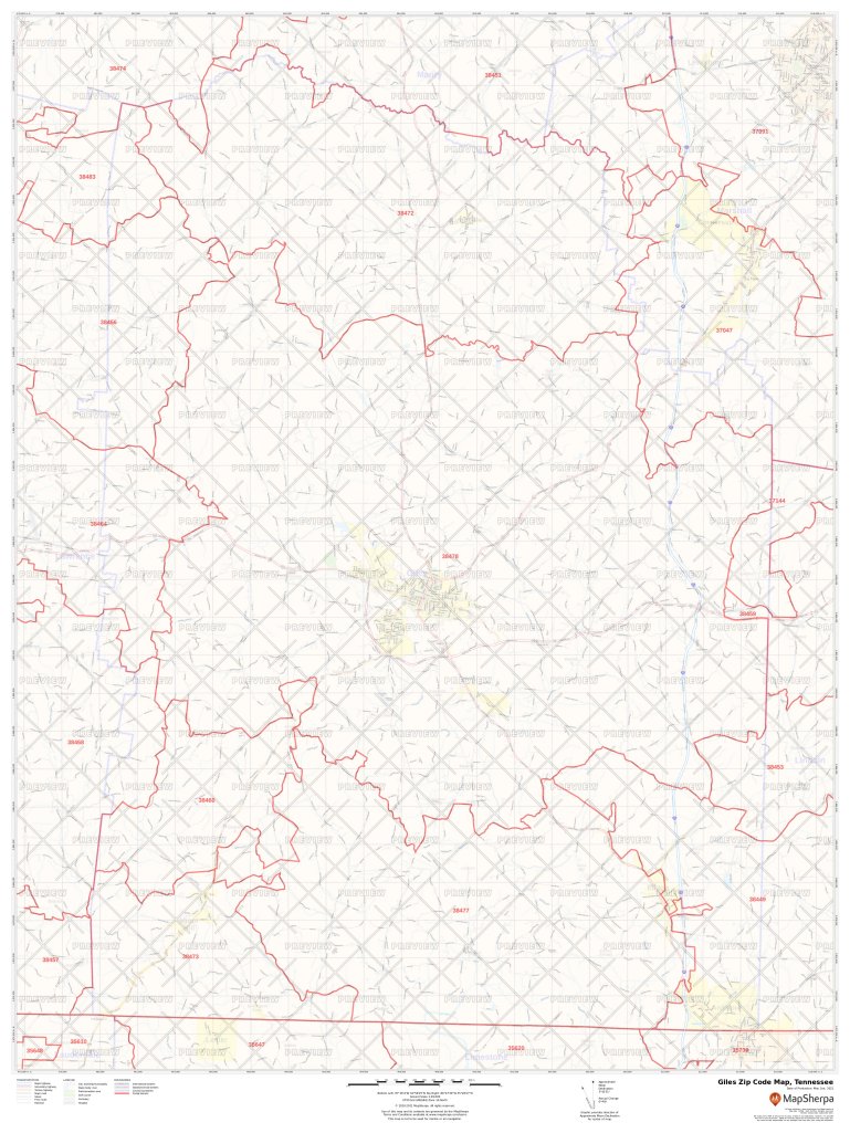 Giles Zip Code Map, Tennessee Giles County Zip Codes