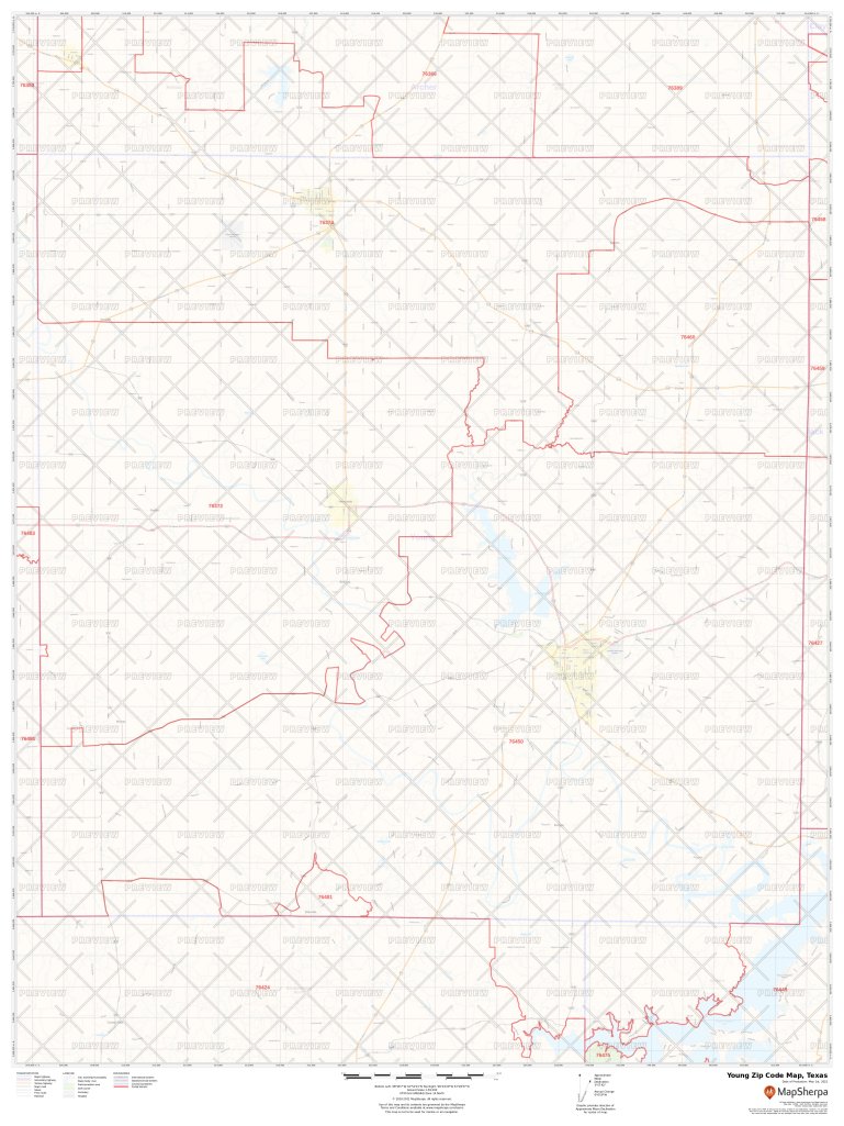 Young Zip Code Map, Texas Young County Zip Codes