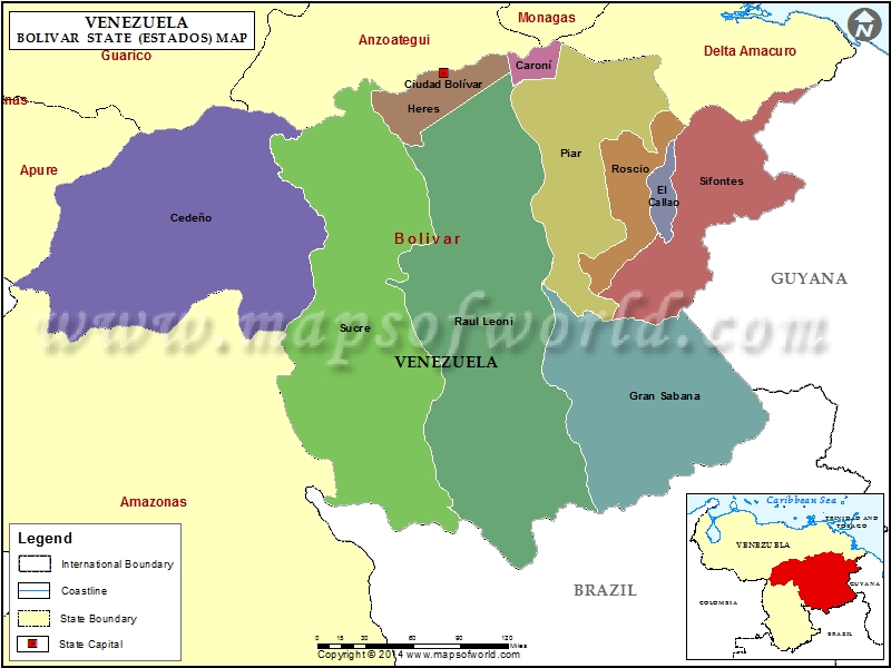 Bolivar Venezuela Map