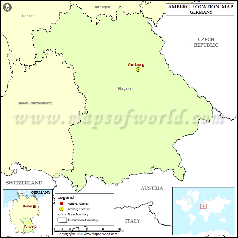 Where is Amberg Location of Amberg in Germany Map