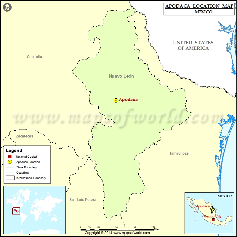 Where is Apodaca Location of Apodaca in Mexico Map