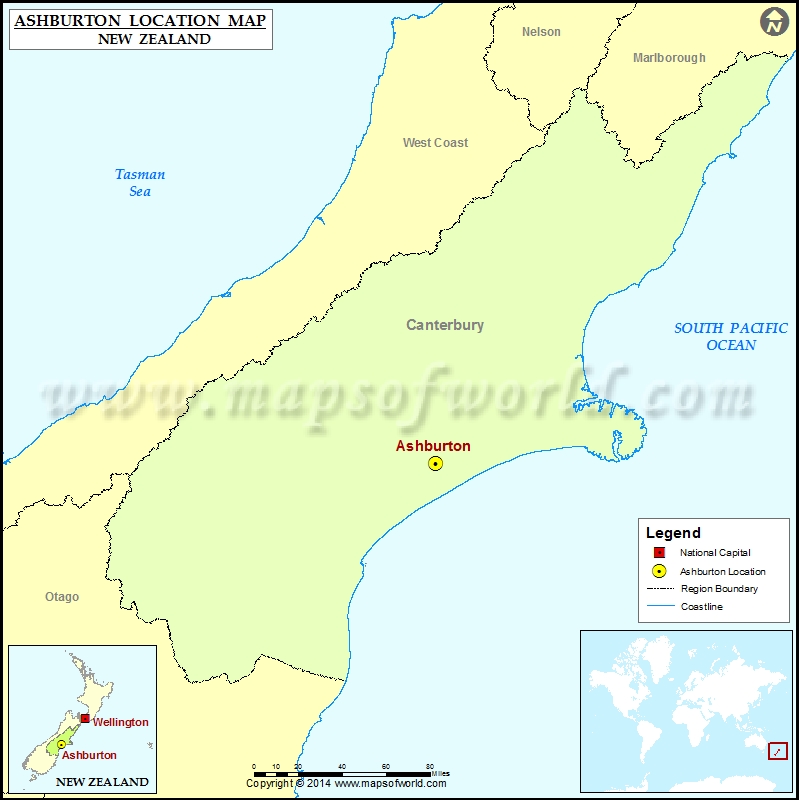 Where is Ashburton Location of Ashburton in New Zealand Map