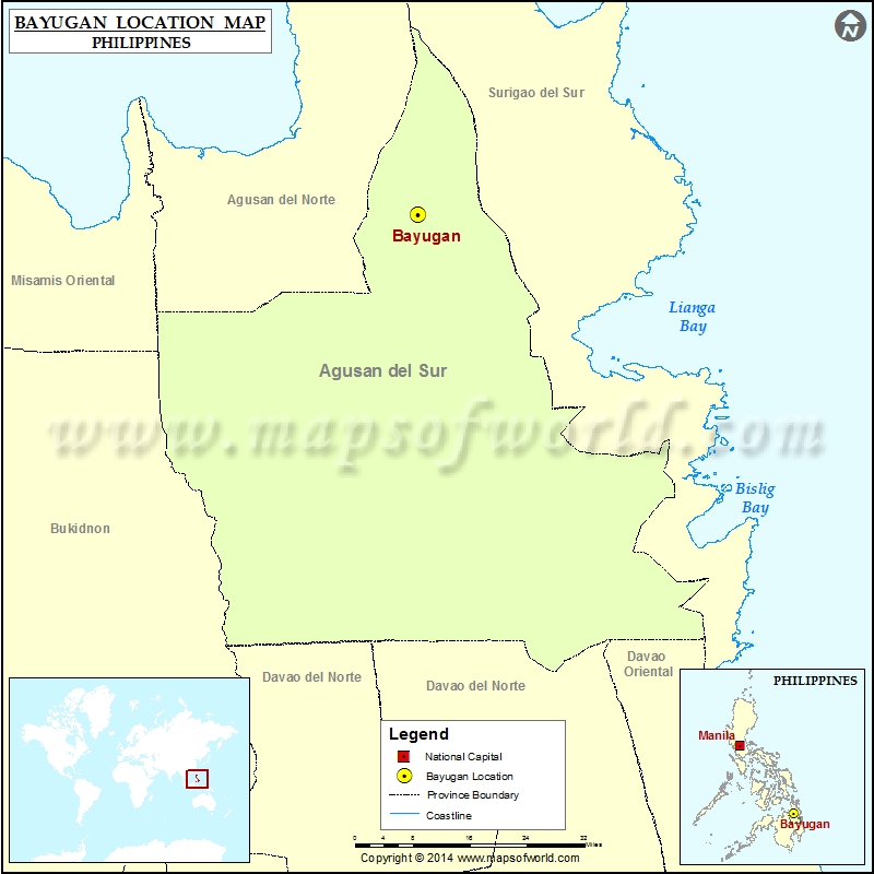 Where is Bayugan Location of Bayugan in Philippines Map