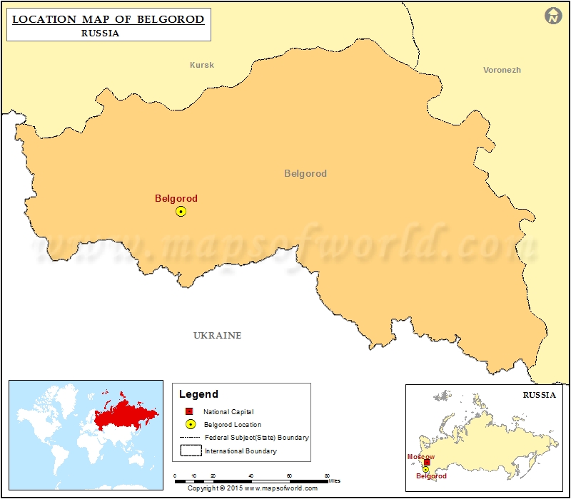 Where is Belgorod Location of Belgorod in Russia Map