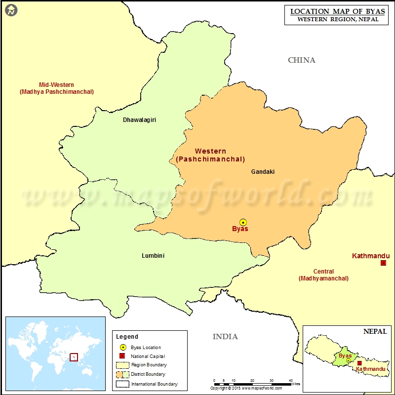 Where is Byas Location of Byas in Nepal Map