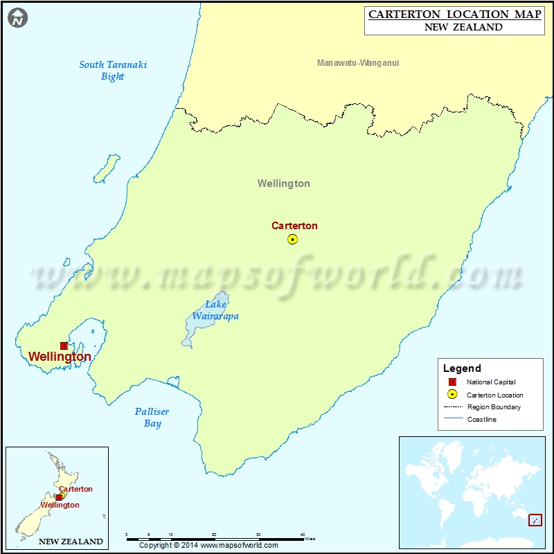 Where is Carterton Location of Carterton in New Zealand Map
