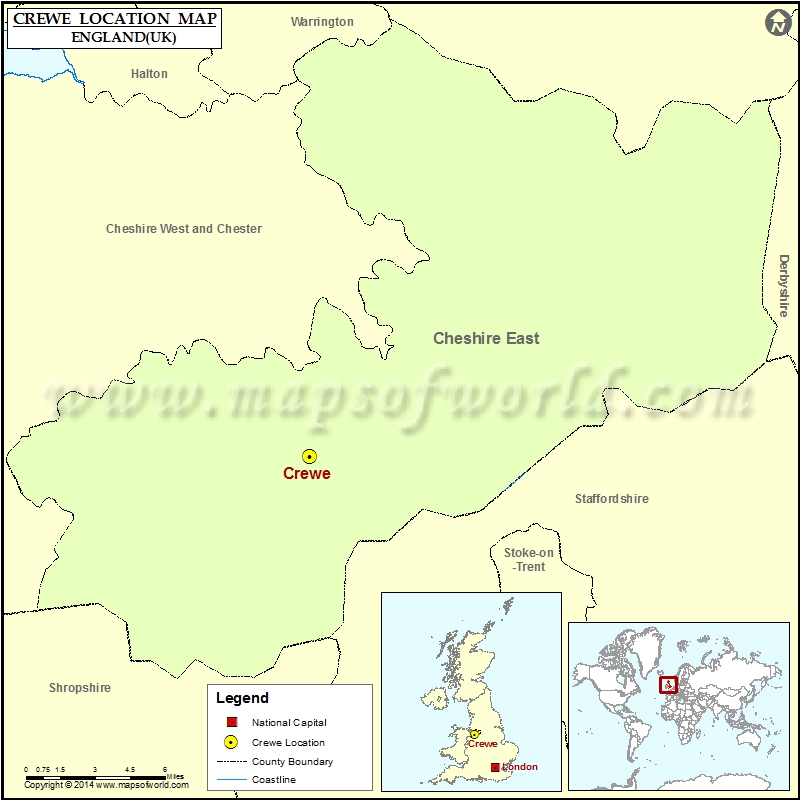Where is Crewe Location of Crewe in England Map