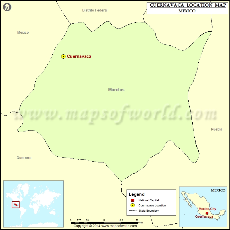 Where is Cuernavaca Location of Cuernavaca in Mexico Map