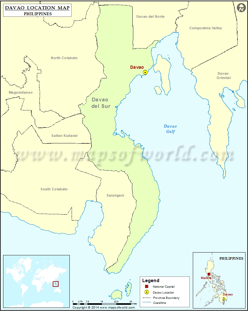 Where is Davao Location of Davao in Philippines Map
