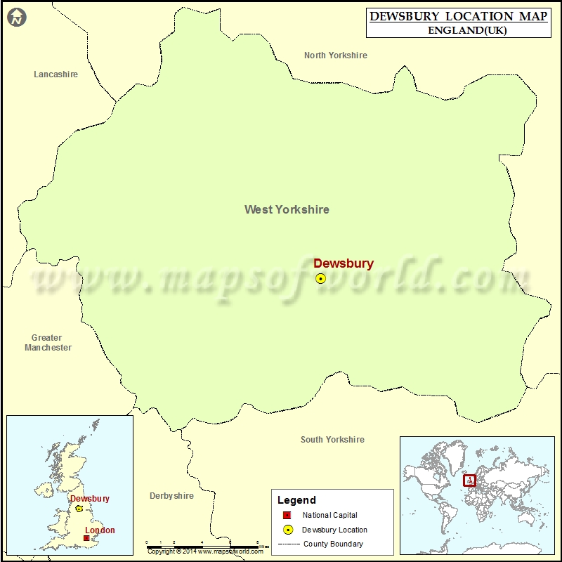 Where is Dewsbury Location of Dewsbury in England Map