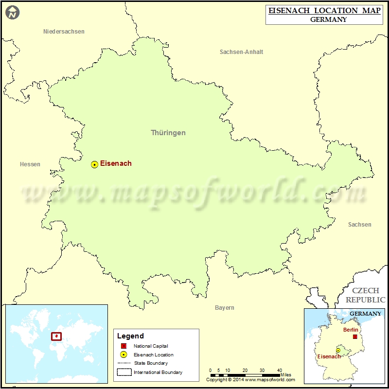 Eisenach Deutschlandkarte Eisenach Deutschlandkarte