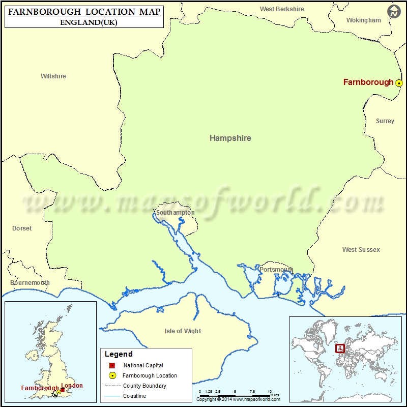 Where is Farnborough Location of Farnborough in England Map