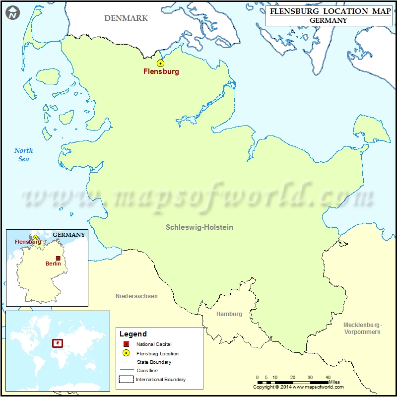 Where is Flensburg Location of Flensburg in Germany Map