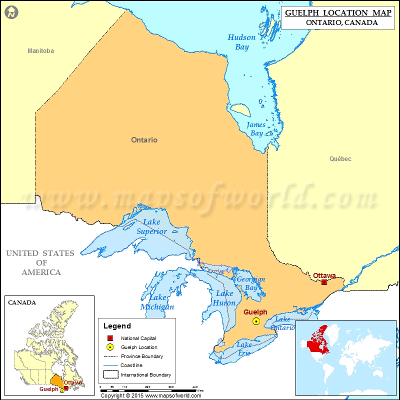 Where is Guelph Located in Canada Map