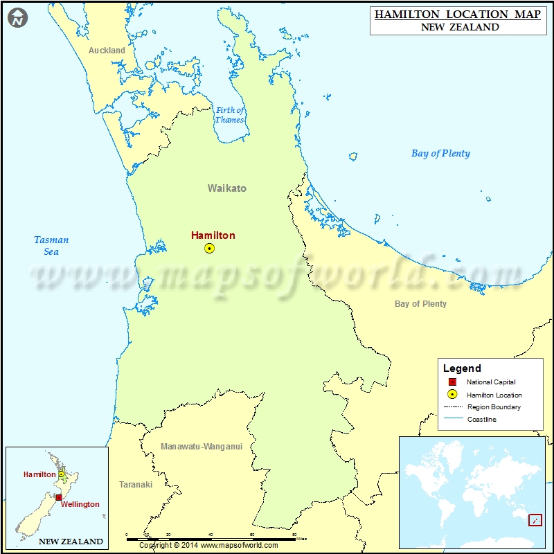 Where is Hamilton Location of Hamilton in New Zealand Map