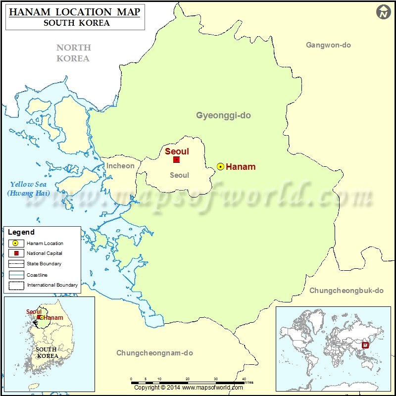 Where is Hanam Location of Hanam in South Korea Map