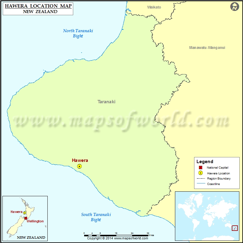 Where is Hawera Location of Hawera in New Zealand Map