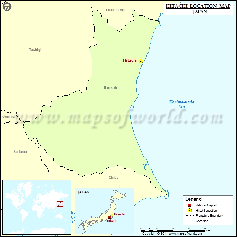 Where is Hitachi Location of Hitachi in Japan Map