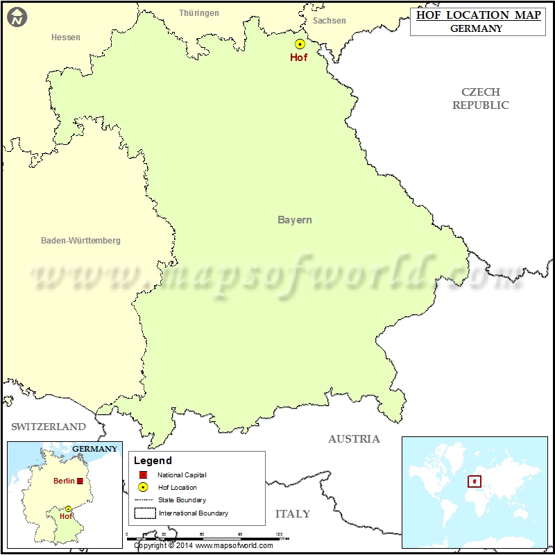 Where is Hof Location of Hof in Germany Map
