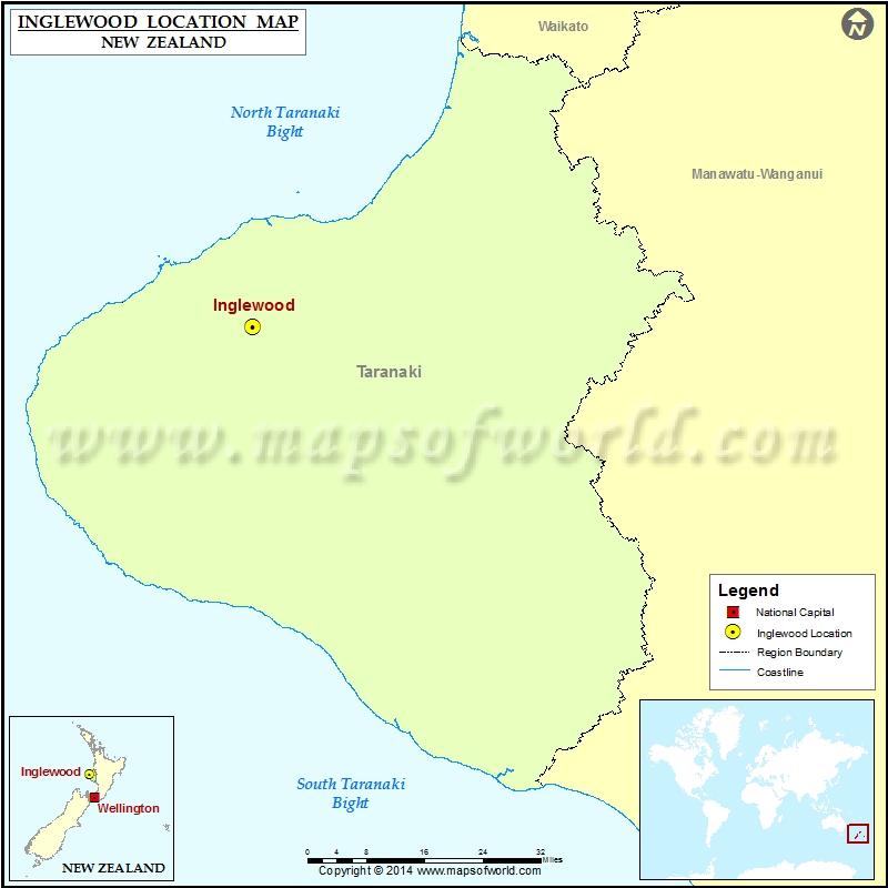 Where is Inglewood Location of Inglewood in New Zealand Map