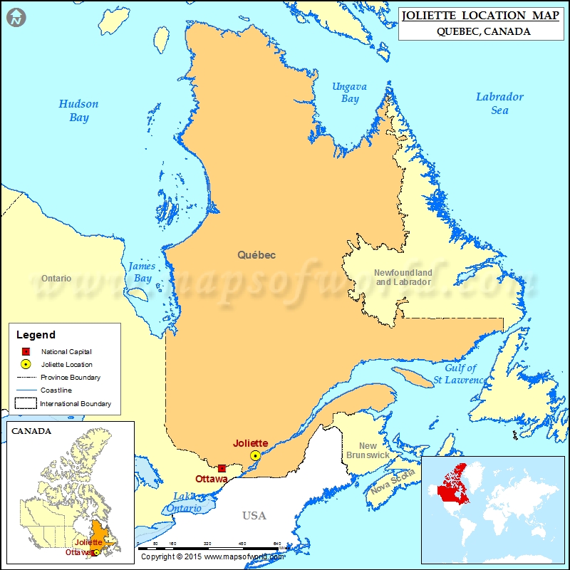 Where is Joliette Located in Canada Map