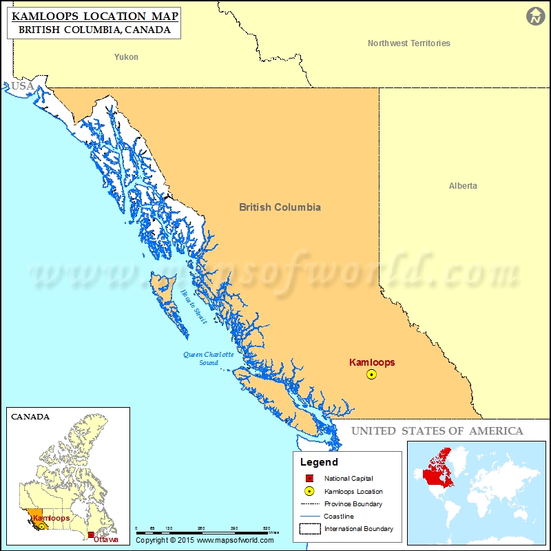 Where is Kamloops Located in Canada Map