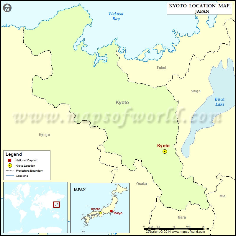 Where is Kyoto Location of Kyoto in Japan Map