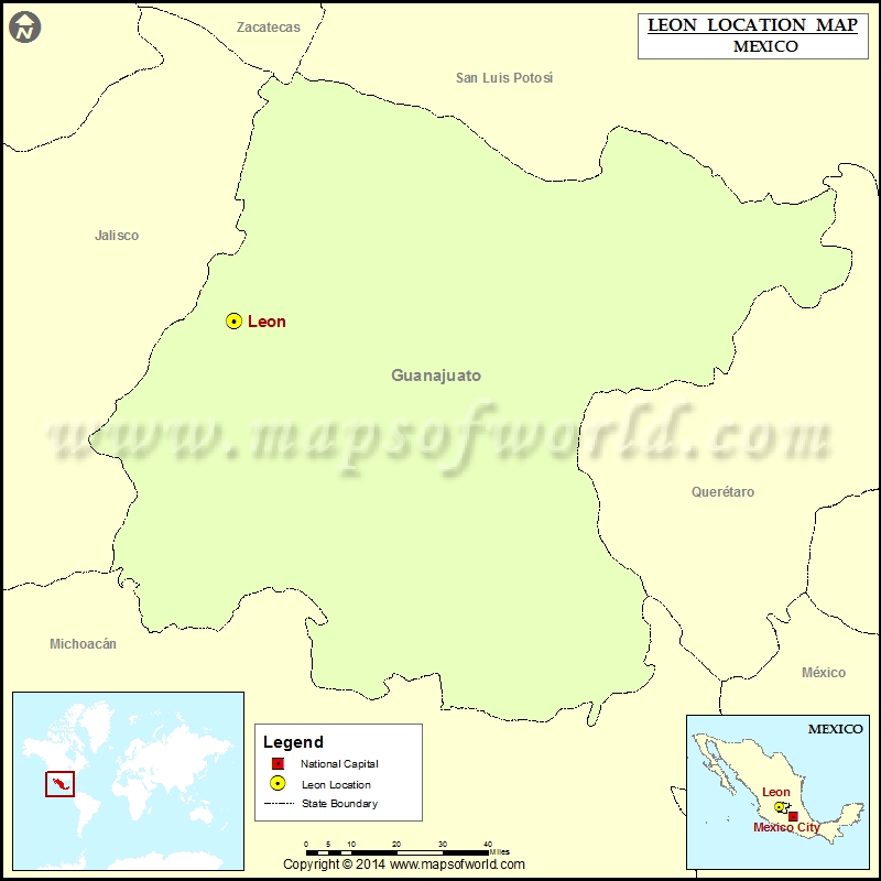 Leon Gto Mexico Map