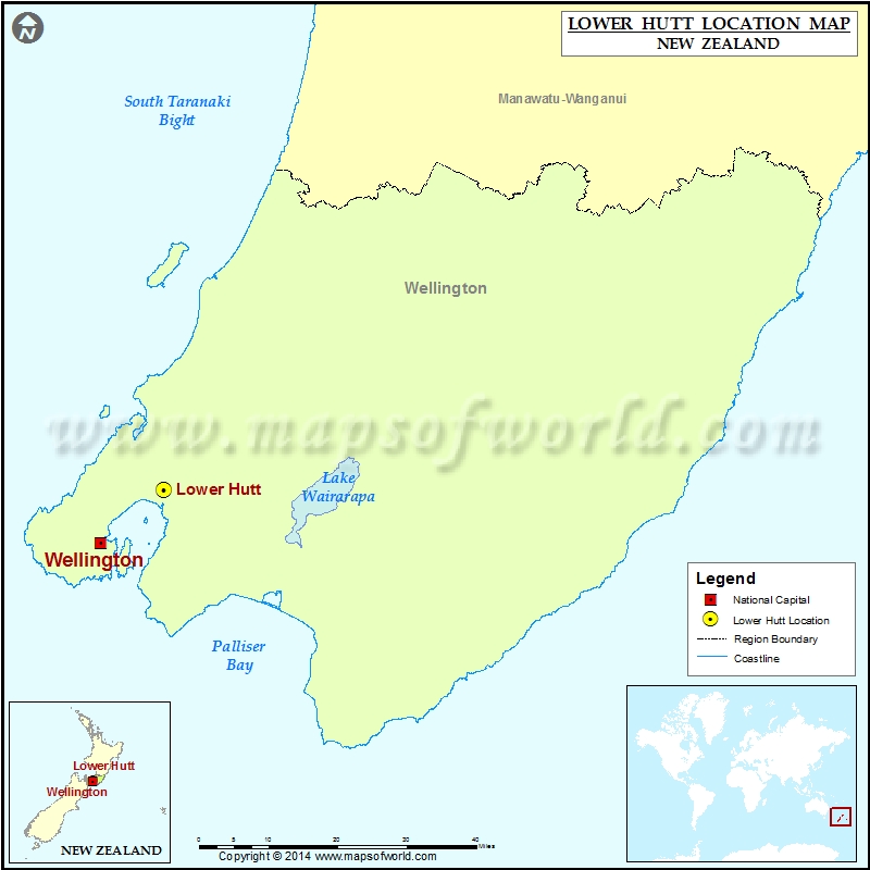 Where is Lower Hutt Location of Lower Hutt in New Zealand Map