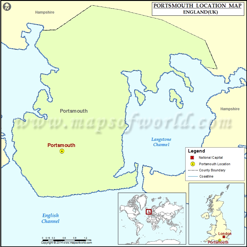 Where is Portsmouth Location of Portsmouth in England Map