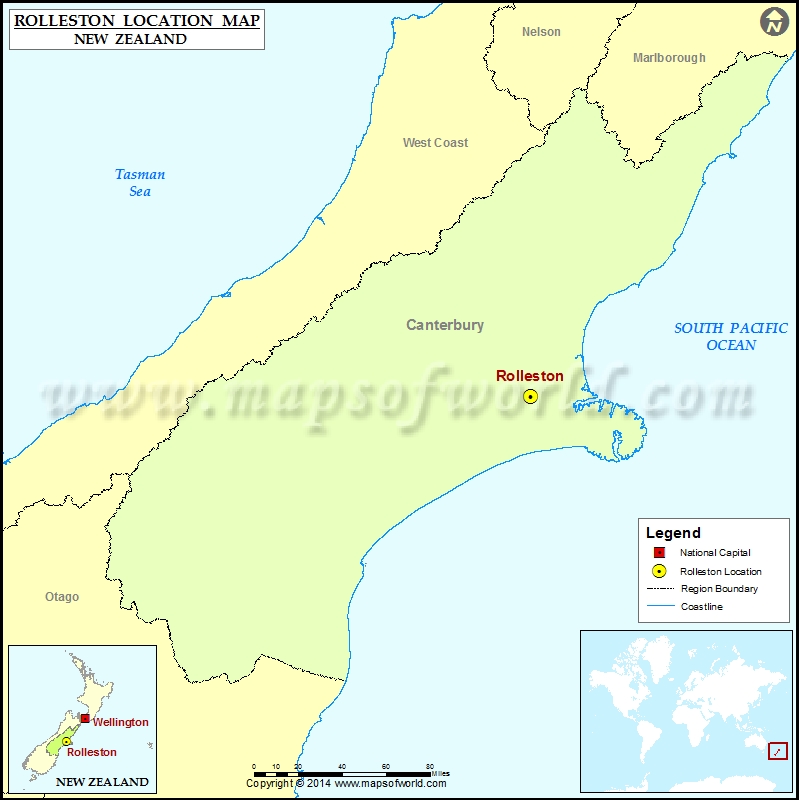 Where is Rolleston Location of Rolleston in New Zealand Map