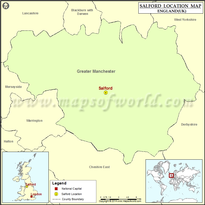 Where is Salford Location of Salford in England Map