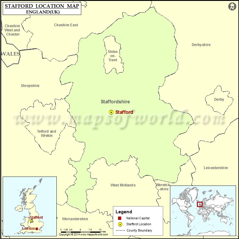 Where is Stafford Location of Stafford in England Map