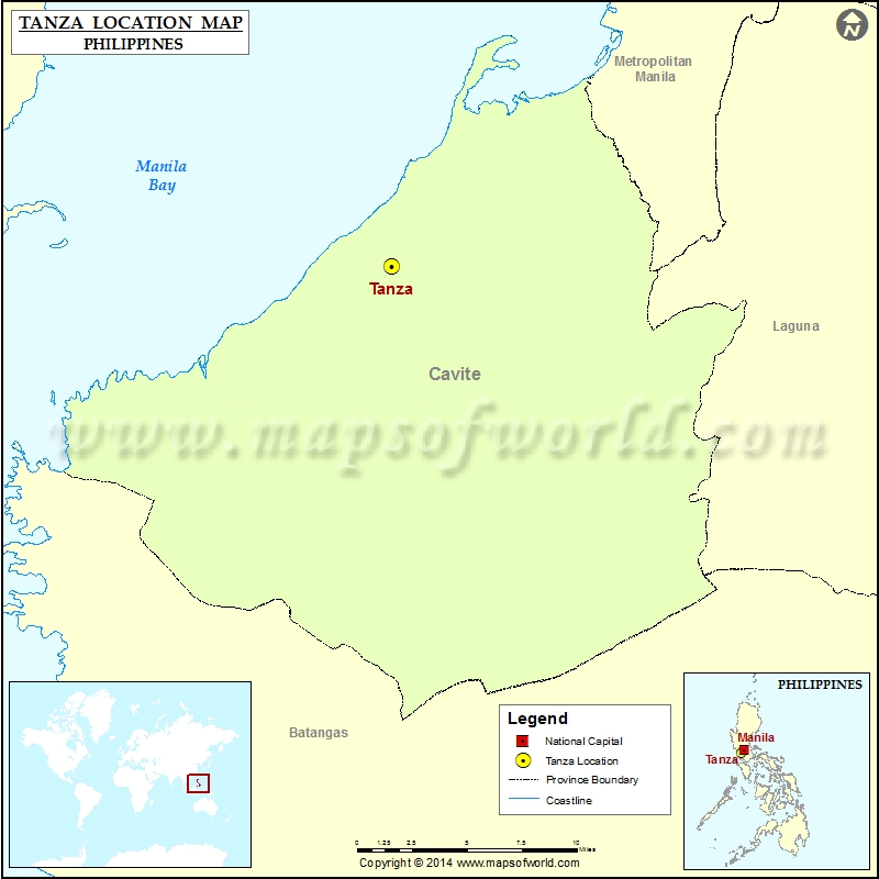 Where is Tanza Location of Tanza in Philippines Map