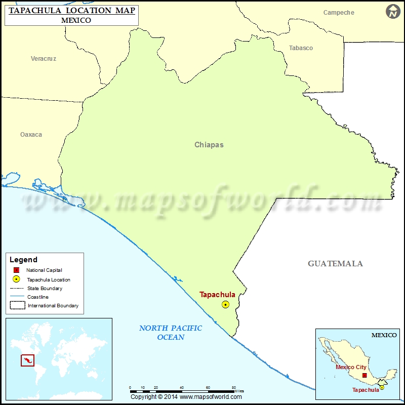 Where is Tapachula Location of Tapachula in Mexico Map