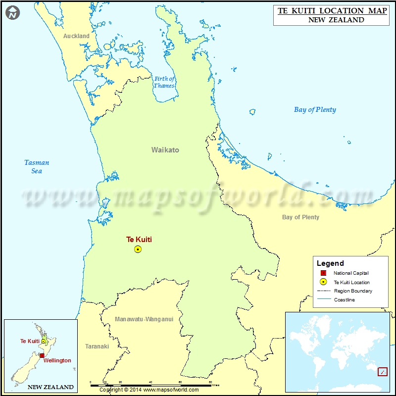 Where is Te Kuiti Location of Te Kuiti in New Zealand Map