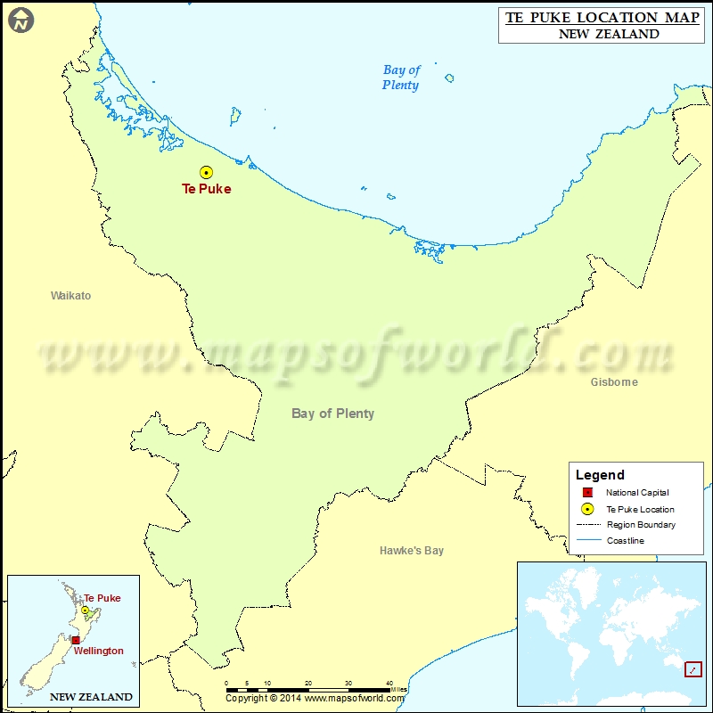 Where is Te Puke Location of Te Puke in New Zealand Map
