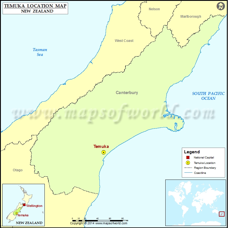 Where is Temuka Location of Temuka in New Zealand Map