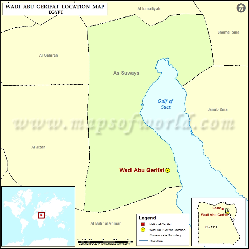 Where is Wadi Abu Gerifat Location of Wadi Abu Gerifat in Egypt Map