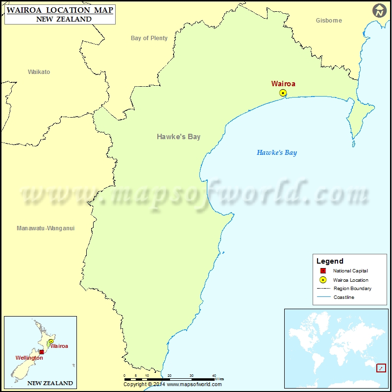 Where is Wairoa Location of Wairoa in New Zealand Map