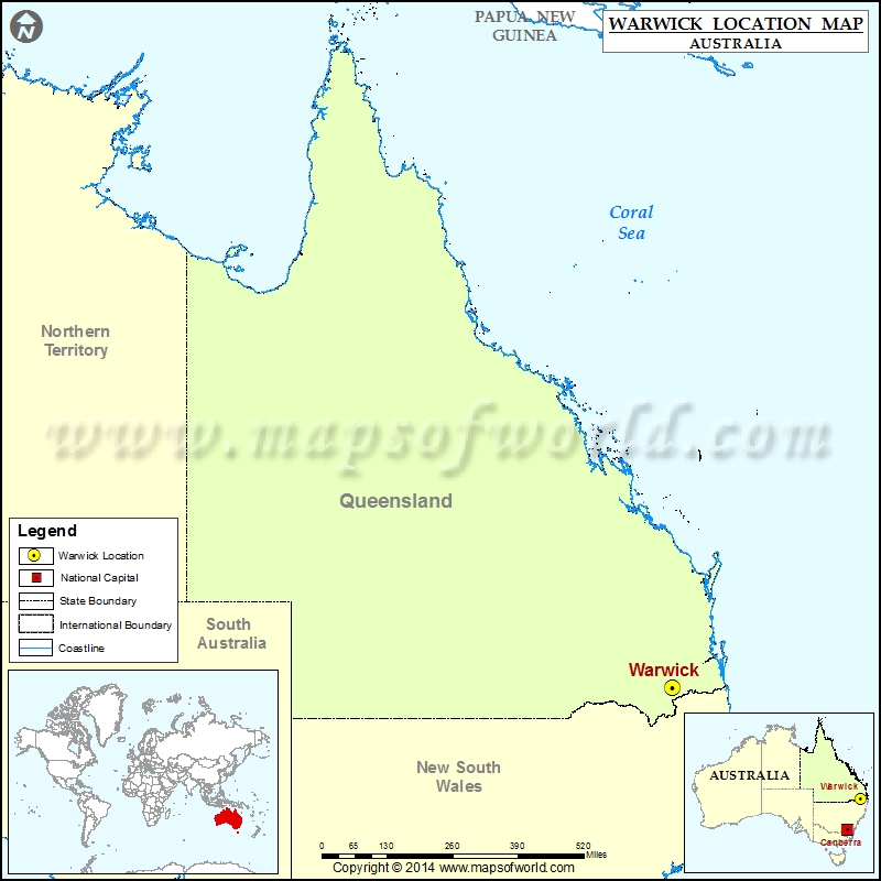 Where is Warwick Location of Warwick in Australia Map