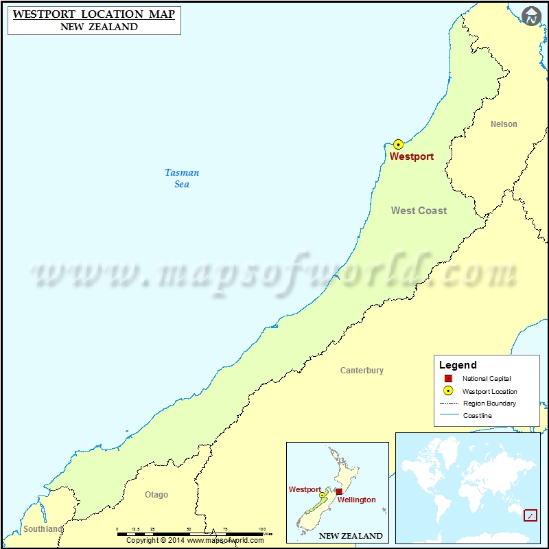 Where is Westport Location of Westport in New Zealand Map